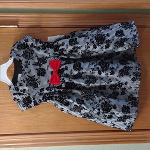 Marmellata Girls 4T fancy dress Gingham checked floral black red bow
